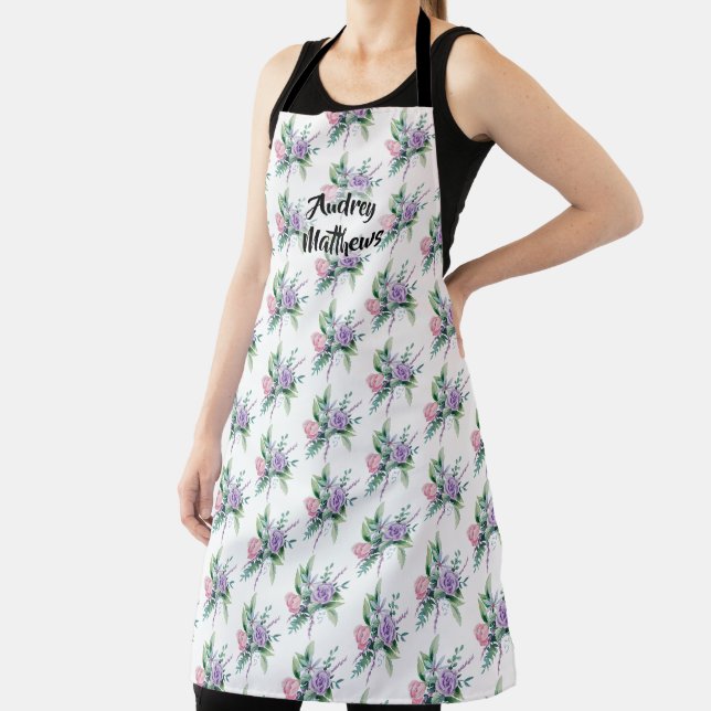 Tablier Modèle de corsage floral Personnaliser avec Nom (Insitu)