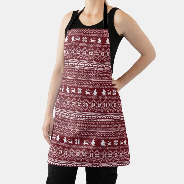 Tablier Modèle de pull de Noël rouge du Père Noël (Insitu)
