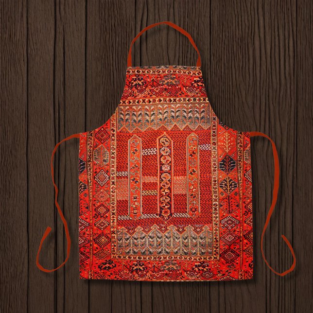 Tablier Modèle de tapis oriental en oranges lumineuses (Créateur téléchargé)