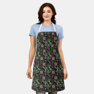 Tablier Modèle floral foncé