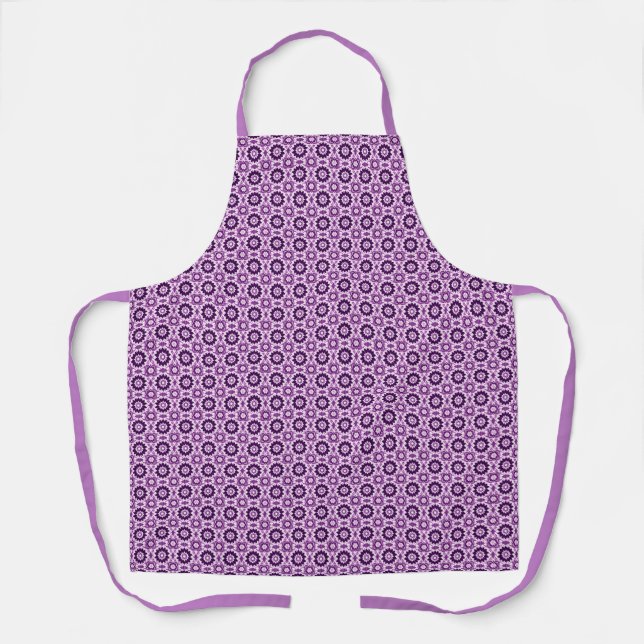 Tablier Modèle floral géométrique vintage Boho violet (Recto)
