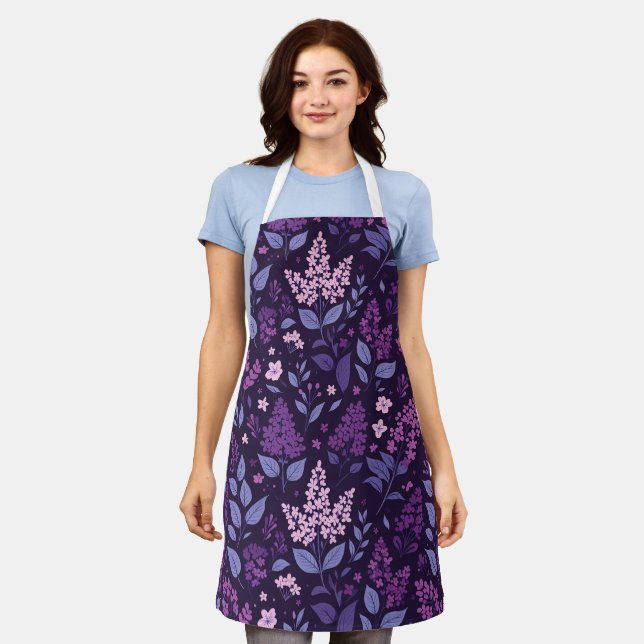 Tablier Modèle floral Lilac dynamique (Porté)