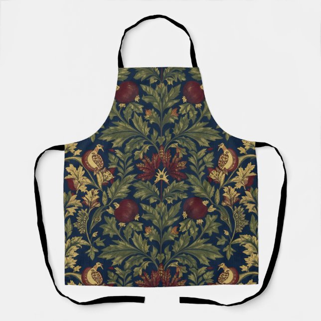 Tablier Modèle Navy Grenade Floral de William Morris (Recto)