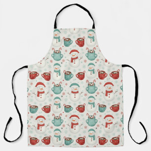 Tablier Modèle sans couture de Noël bonhomme de neige et c