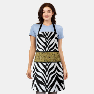 Tablier Modèle Zebra Chic Parties scintillant Or-Look Conf