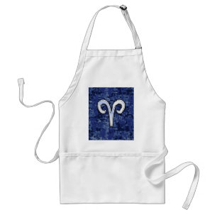 Tablier Modern Aries Zodiac Symbol Navy Blue Digital Camo