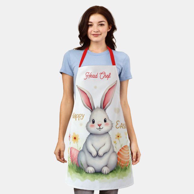 Tablier Modern Cute Easter Bunny And Eggs Collection (Porté)
