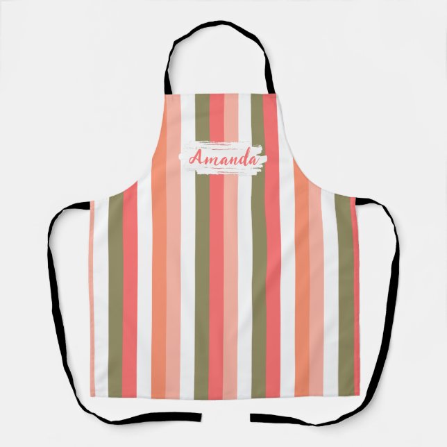 Tablier Modern Kitchen Custom Apron, Heart, Cook Bake BBQ (Recto)