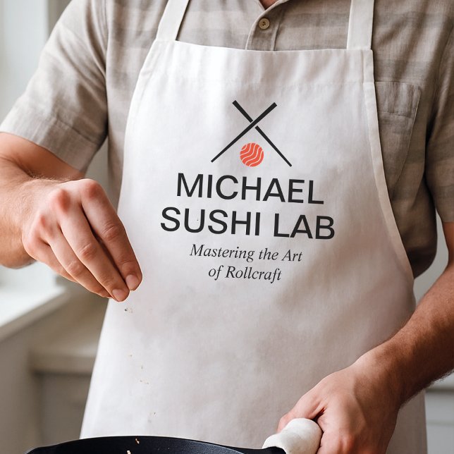 Tablier Modern Sushi Lab Name Logo Design (Créateur téléchargé)