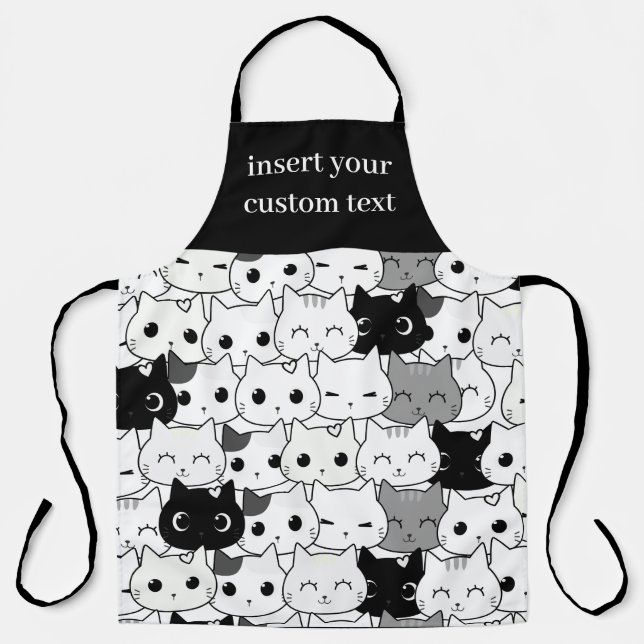 Tablier moderne à motif de chats drôles Kawaii (Recto)