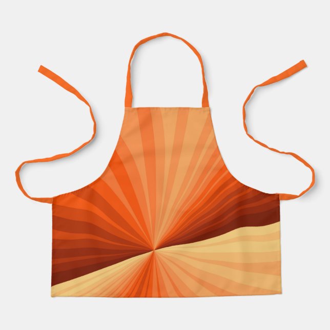 Tablier Moderne Abstrait Graphique Fractal Orange Rouge Va (Recto)