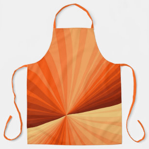 Tablier Moderne Abstrait Graphique Fractal Orange Rouge Va
