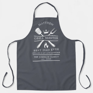 Tablier Moderne BBQ King Grill Master Meilleur Papa Jamais