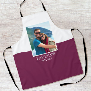 Tablier Moderne Cuisine Photo Navy Rose Pivoine