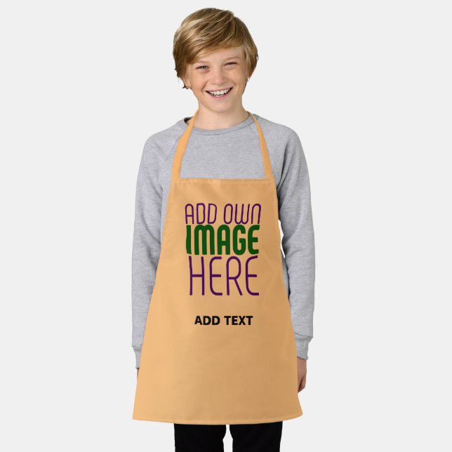 TABLIER MODERNE ÉDITABLE PEACH ORANGE IMAGE MODÈLE TEXTE (Porté)