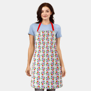 Tablier Moderne Floral Vibrant Sans Couture Botanique Lumi