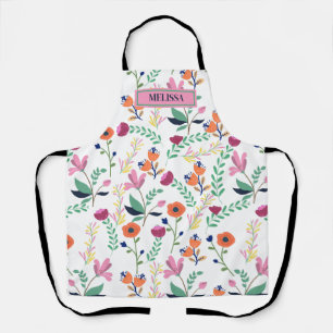 Tablier Moderne florale colorée de prairie de fleurs sauva