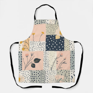 Tablier Moderne florale patchwork de campagne en rose et b