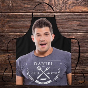 Tablier Moderne Grillmaster Nom Instagram Photo Hommes