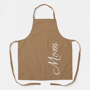 Tablier Moderne maman Script Tan Brown Blanc Personnalisé