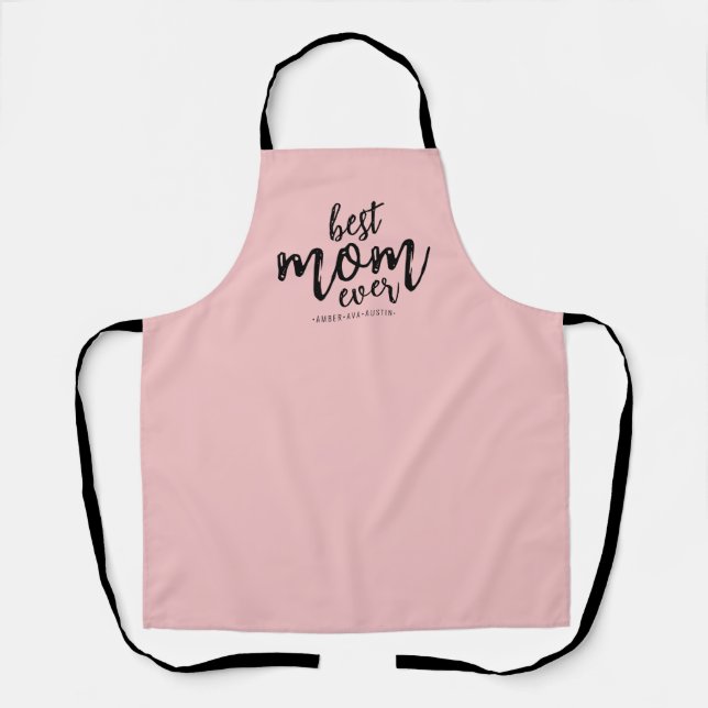 Tablier Moderne Meilleure maman Jamais maman Enfants Nom S (Recto)