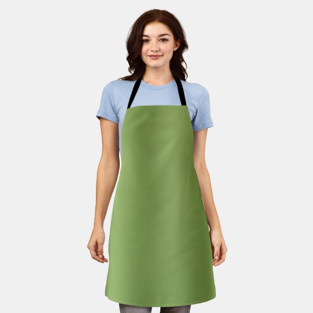 Tablier Moderne mignon Solide dégradé vert motif d'onde (Porté)