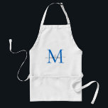 Tablier Moderne Monogram Marine Bleu Chic Script Chef Cuis<br><div class="desc">Monogramme moderne Marine Bleu Blanc Script Chef Cuisine Adulte Apron</div>