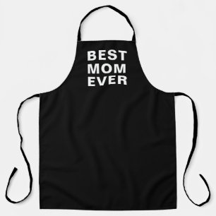 Tablier Moderne Noir et Blanc Meilleure maman Typographie