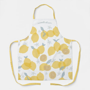 Tablier Moderne Pastel Citrus Lemons Motif Nom personnalis