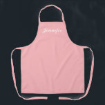 Tablier Moderne Pink Pastel Script Monogramme Femme Cuisin<br><div class="desc">Montrez votre style tout en cuisine avec ce moderne Pink Pastel Script Monogram femmes's Kitchen Apron. Le nom est dans un élégant script blanc centré sur l'avant du tablier rose clair solide. Idéal pour protéger les vêtements contre les taches et les déversements pendant la cuisine. Disponible en différentes couleurs. Cliquez...</div>