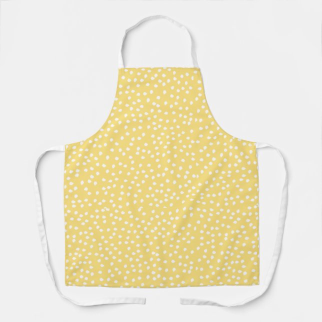Tablier Moderne Rétro Cute jaune Polka Dot (Recto)
