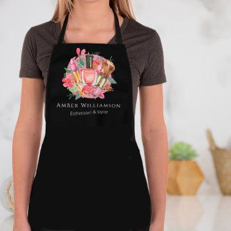 Tablier Moderne rose Aquarelle Maquillage Artiste Girly Ch