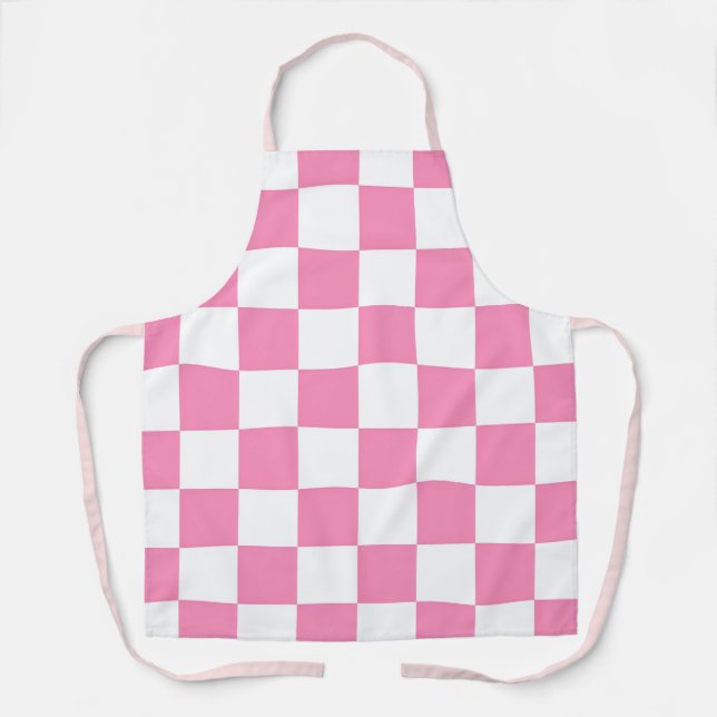 Tablier Moderne rose numérique géométrique stylé (Recto)