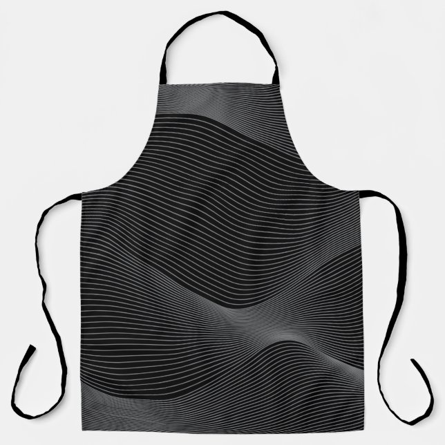 Tablier Moderne, simple, cool, abstrait motif d'onde de mo (Recto)