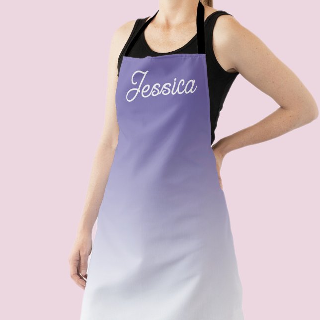 Tablier (Modifiable) Ombre couleur violet clair et votre t (Créateur téléchargé)