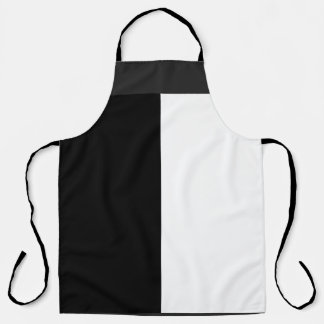 Tablier moitié blanc noir moitié noir moitié noir blanc