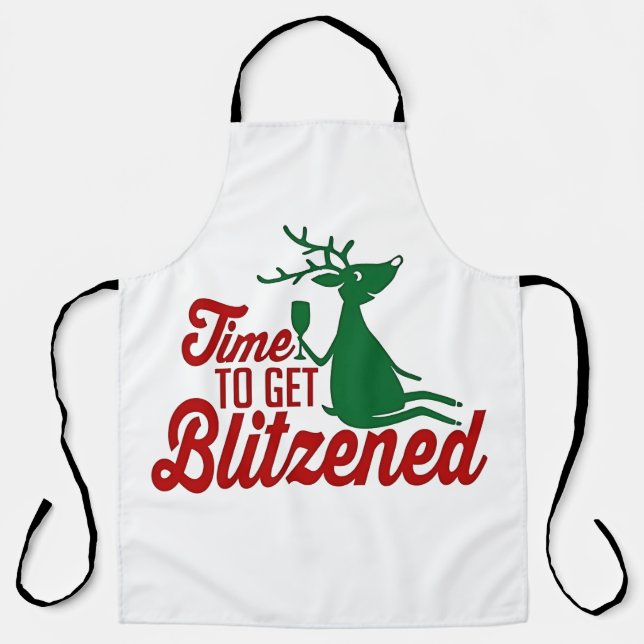 Tablier Moment de se faire Blitzener Noël Renne  (Recto)
