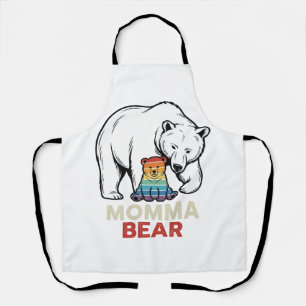 Tablier Momma Bear Arc-en-Ciel Design de Chemise avec Grav