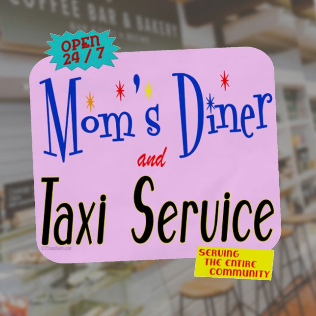 Tablier Moms Diner et Taxi Service drôle Dire Apron (Moms Diner and Taxi Service apron)
