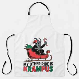 Tablier Mon Autre Véhicule Est Krampus Krampus Conduisant