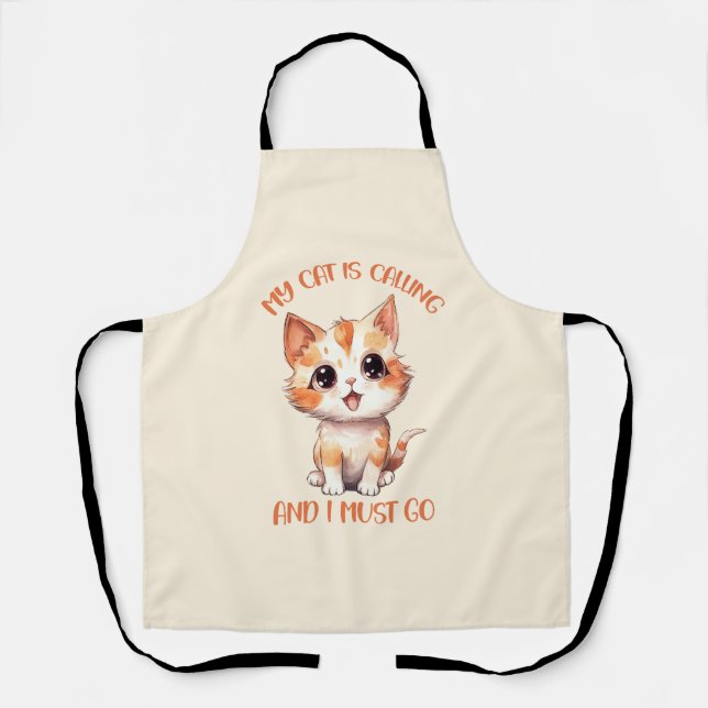 Tablier Mon Chat Appelle Un Chat Orange Cute (Recto)
