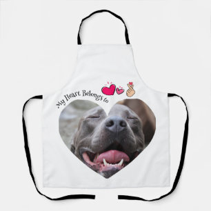 Tablier Mon coeur appartient à Pitbull chien photo personn