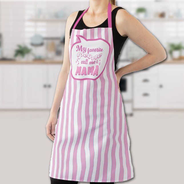 Tablier Mon peuple favori m'appelle le rose de maman (Créateur téléchargé)
