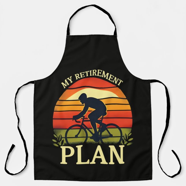 Tablier Mon Plan De Retraite Passionné De Cyclisme (Recto)