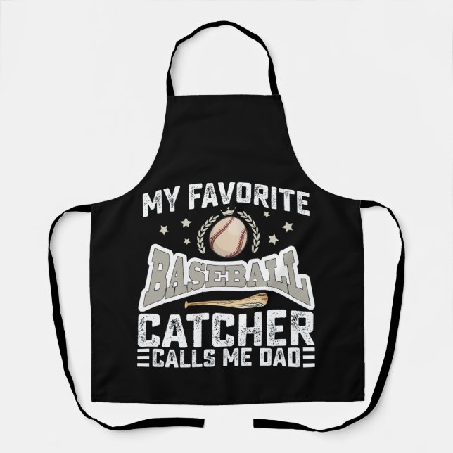 Tablier Mon receveur de baseball préféré m'appelle papa pè (Recto)