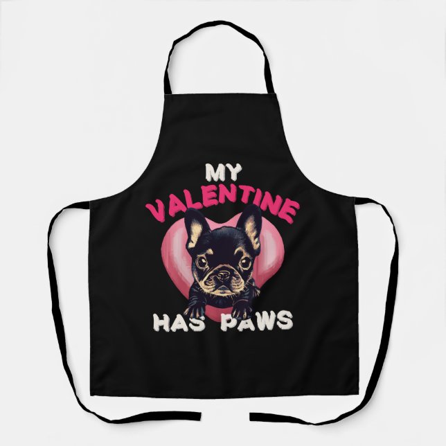 Tablier Mon Valentin a des pattes amateur de chien (Recto)