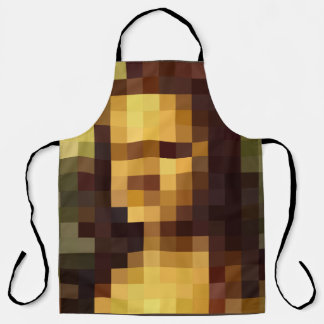 Tablier Mona Lisa pixel art Leonardo da Vinci, La Gioconda