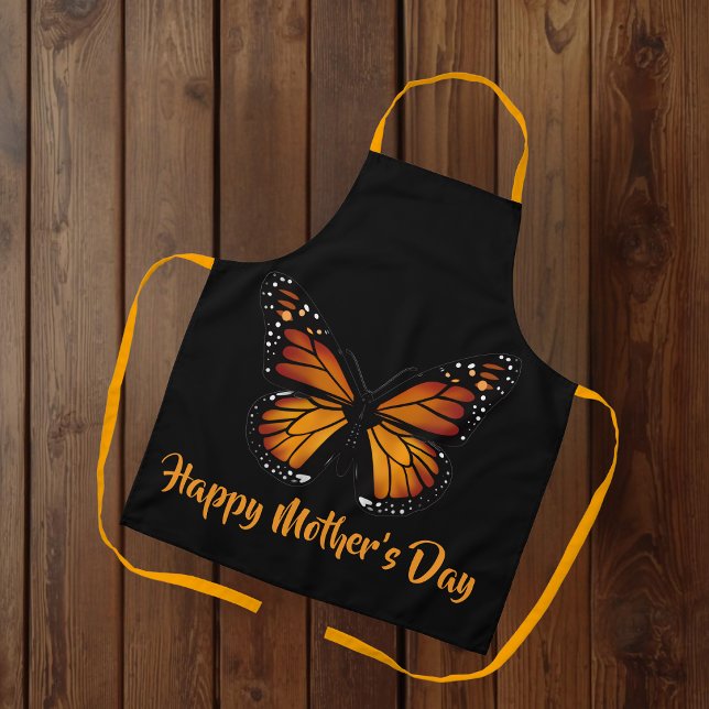 Tablier Monarch Butterfly Personalized Black Apron (Créateur téléchargé)