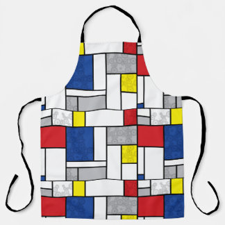 Tablier Mondrian Cercles Rétro Art Moderne Minimaliste De