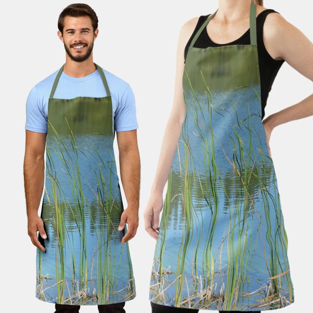 Tablier Monet inspire les roseaux de Massettes sur le lac  (Créateur téléchargé)
